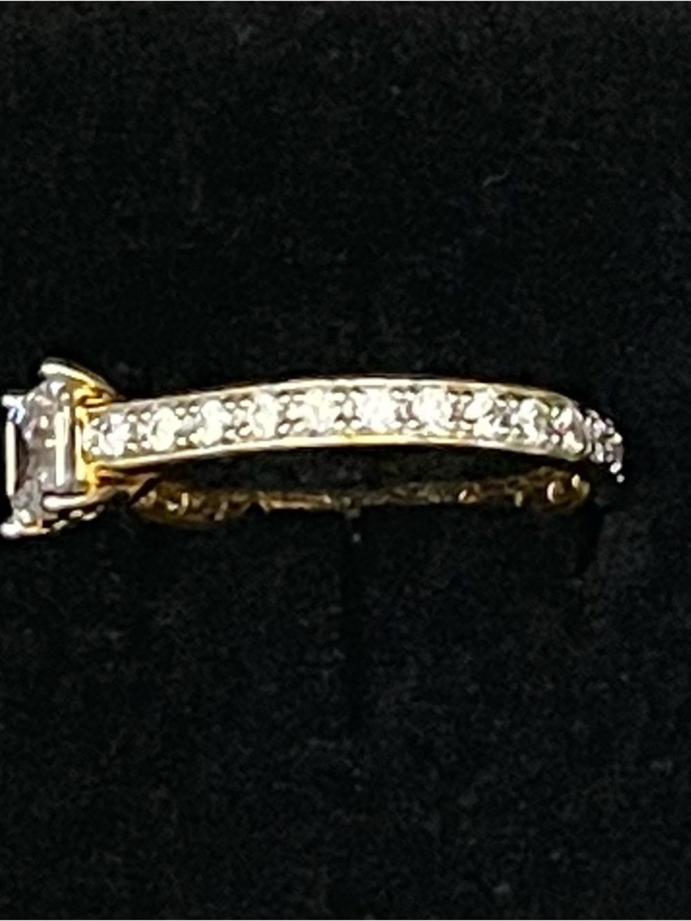 NWT HSN absolute cz gold vermeil princess cut eternity ring size 10 - Picture 7 of 12